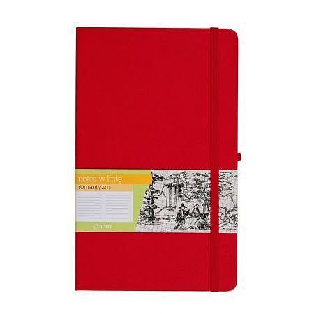 Notes A6 kieszonkowy z gumką Romantyzm linia czerwony