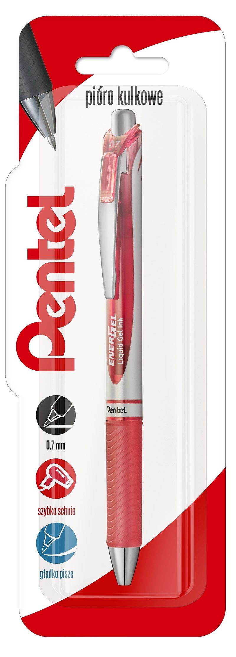 Pióro kulkowe 0,7 mm energel bl77 koralowy róż 1 szt