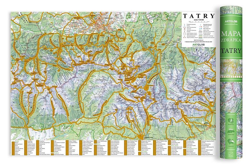 Tatry mapa zdrapka 1:50 000
