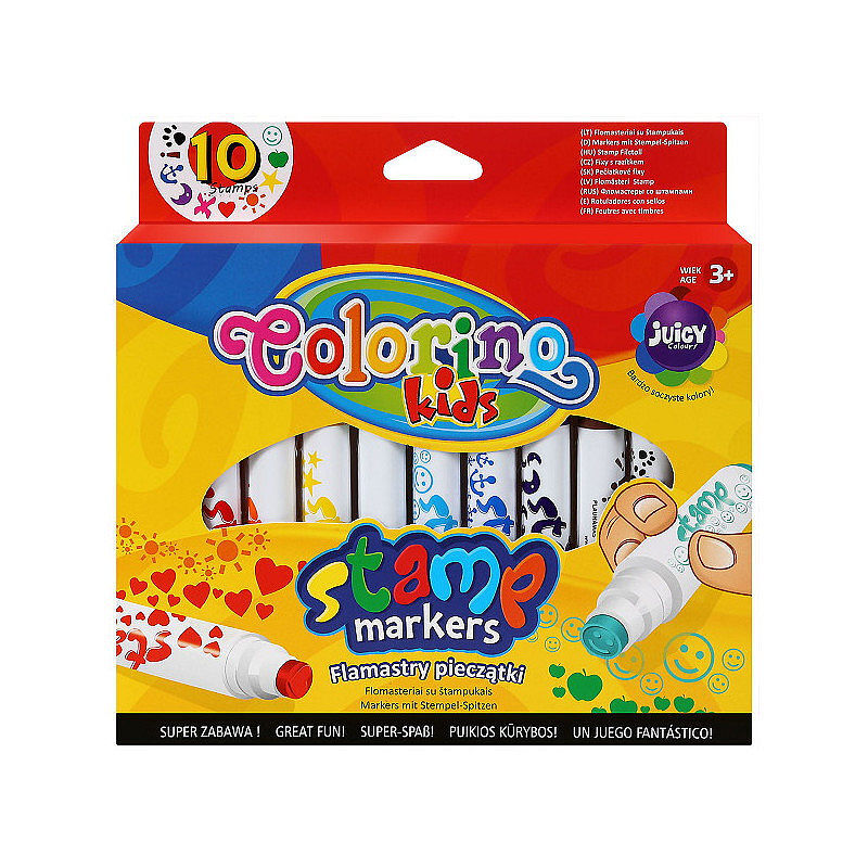 Flamastry colorino kids pieczątki 10 kolorów