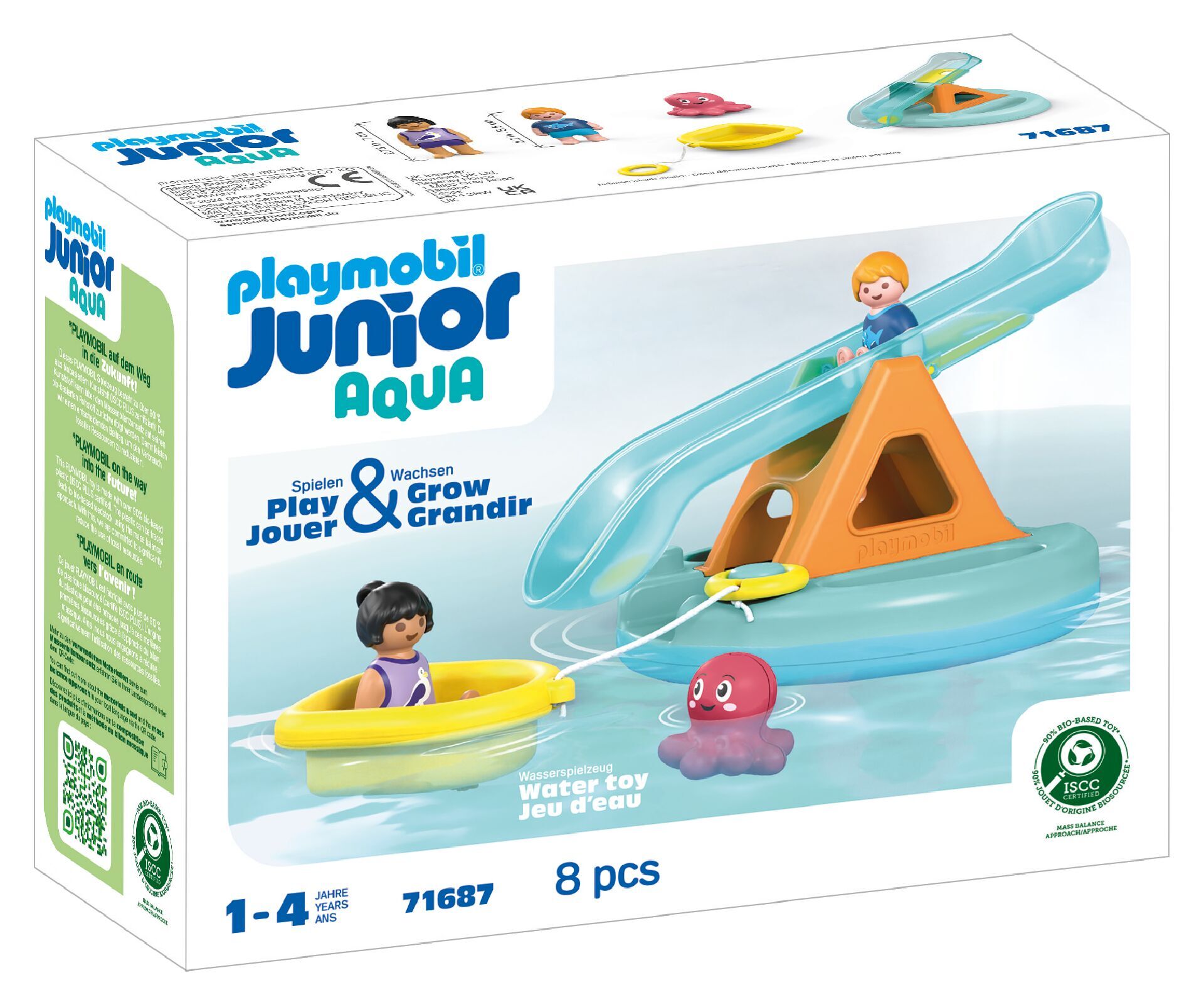 Playmobil JUNIOR AQUA Pływająca wyspa ze zjeżdżalnią 71687