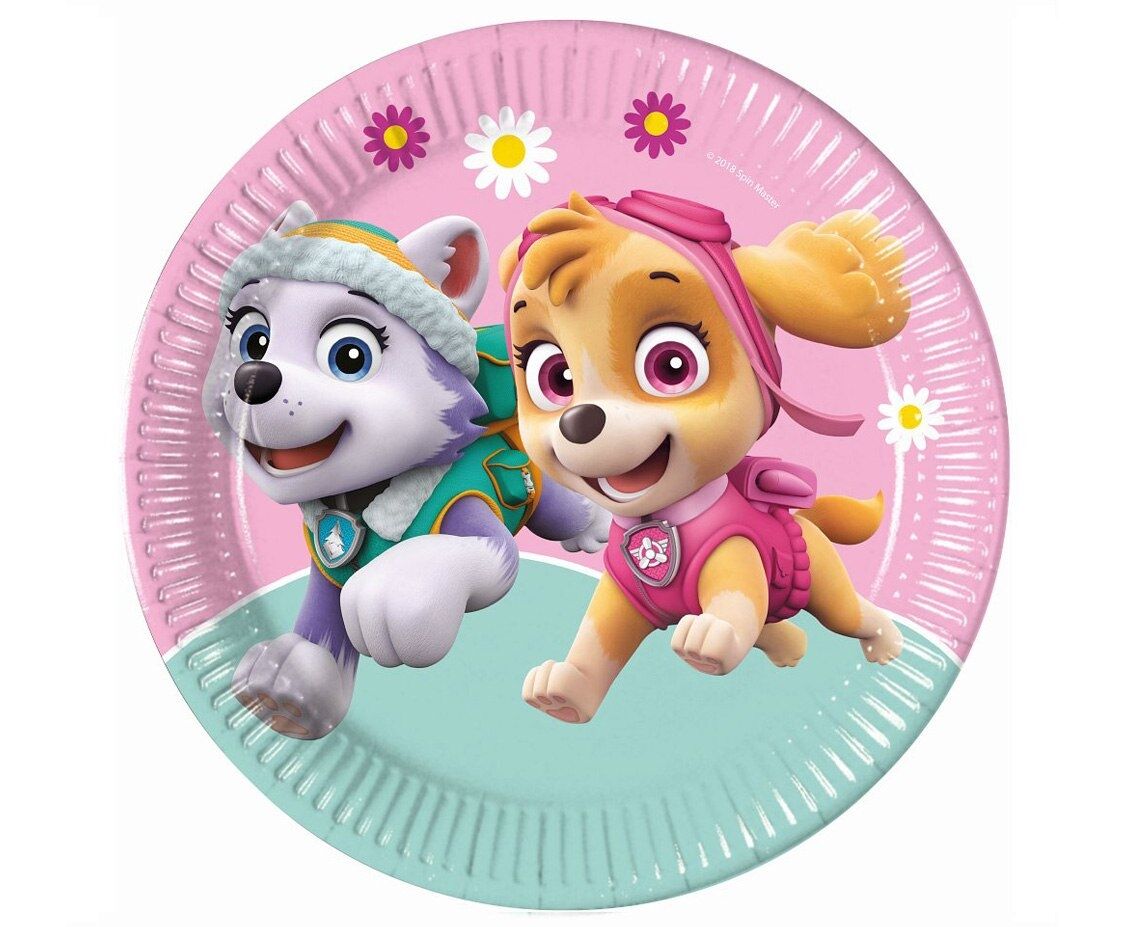 Talerzyki papierowe Paw Patrol Skye & Everest  23cm 8szt.