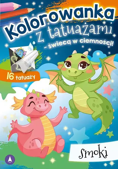 Kolorowanka z tatuażami świecą w ciemności! Smoki