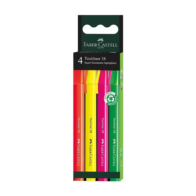 Zakreślacz faber-castell 38 4 kolory