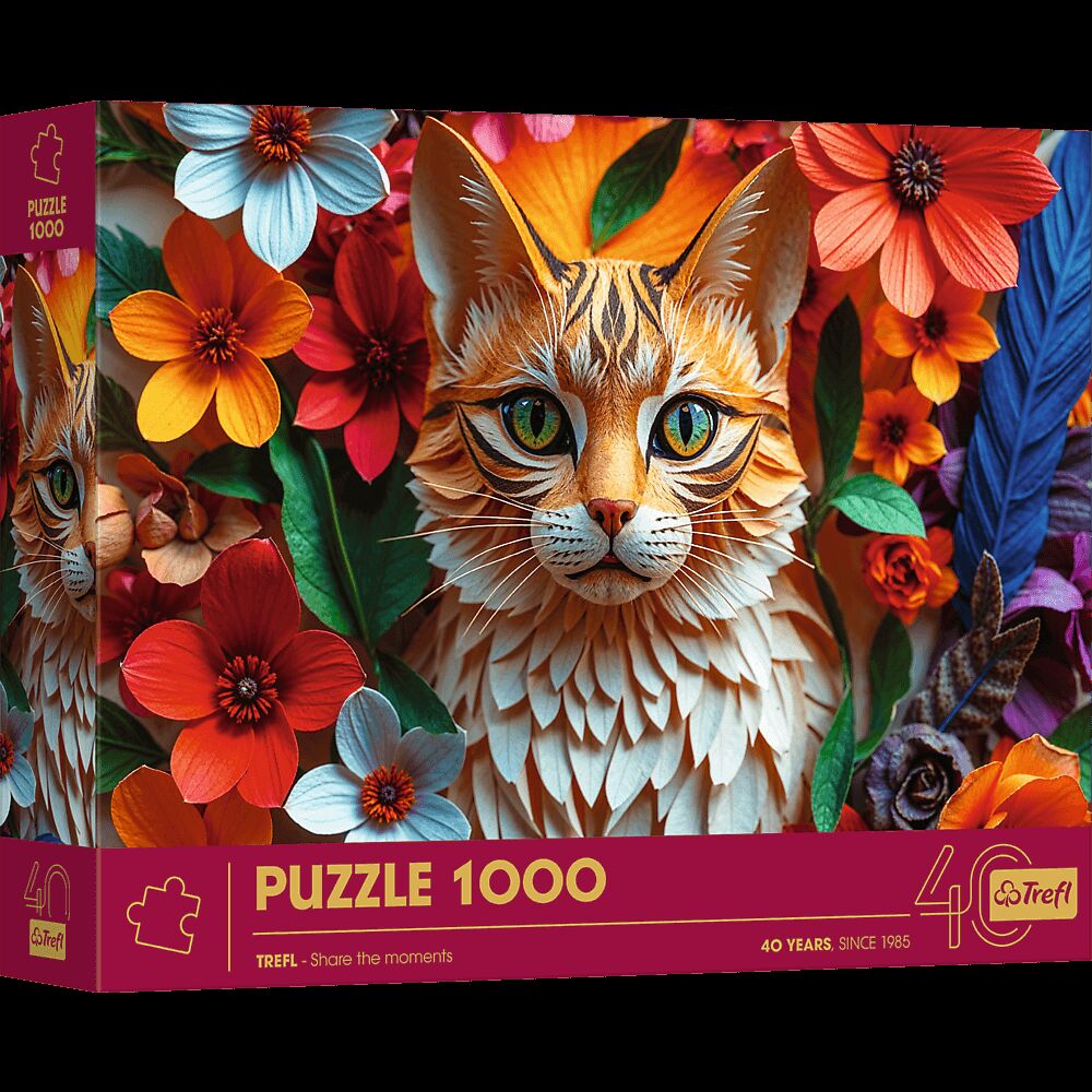 Puzzle 1000 3D 40-lecie Trefl Kot 40040