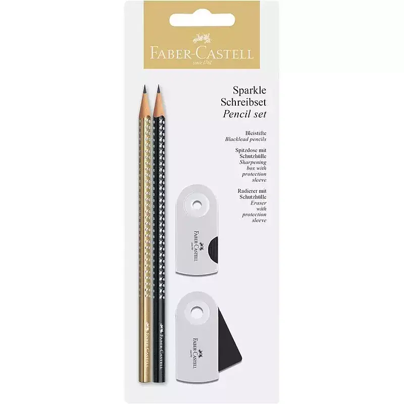 Zestaw sparkle & sleeve złoty/czarny blister faber-castell