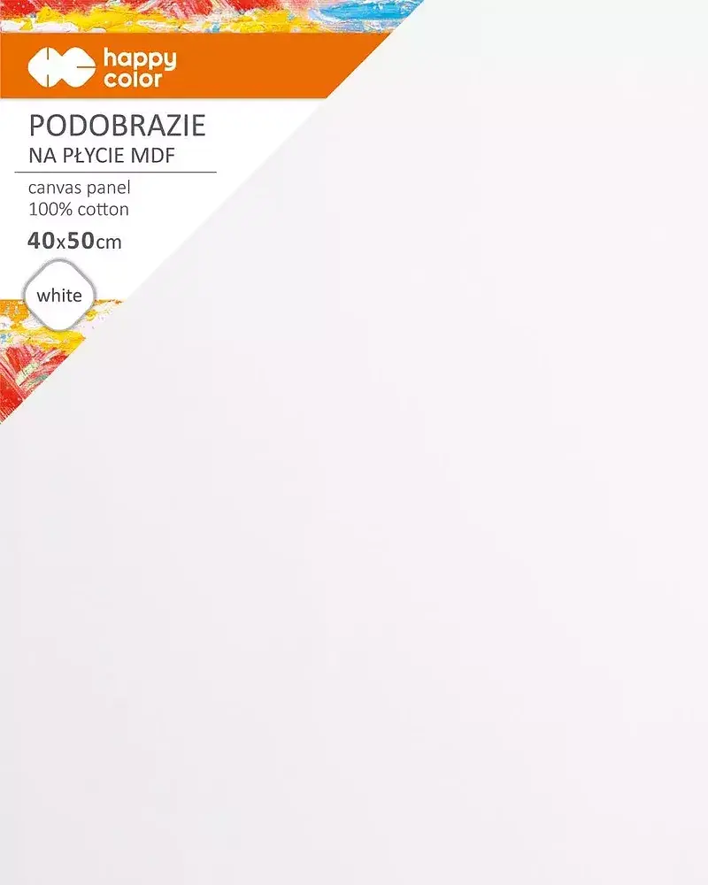 Podobrazie bawełniane 40x50 impregnowane białe mdf 4mm happy color