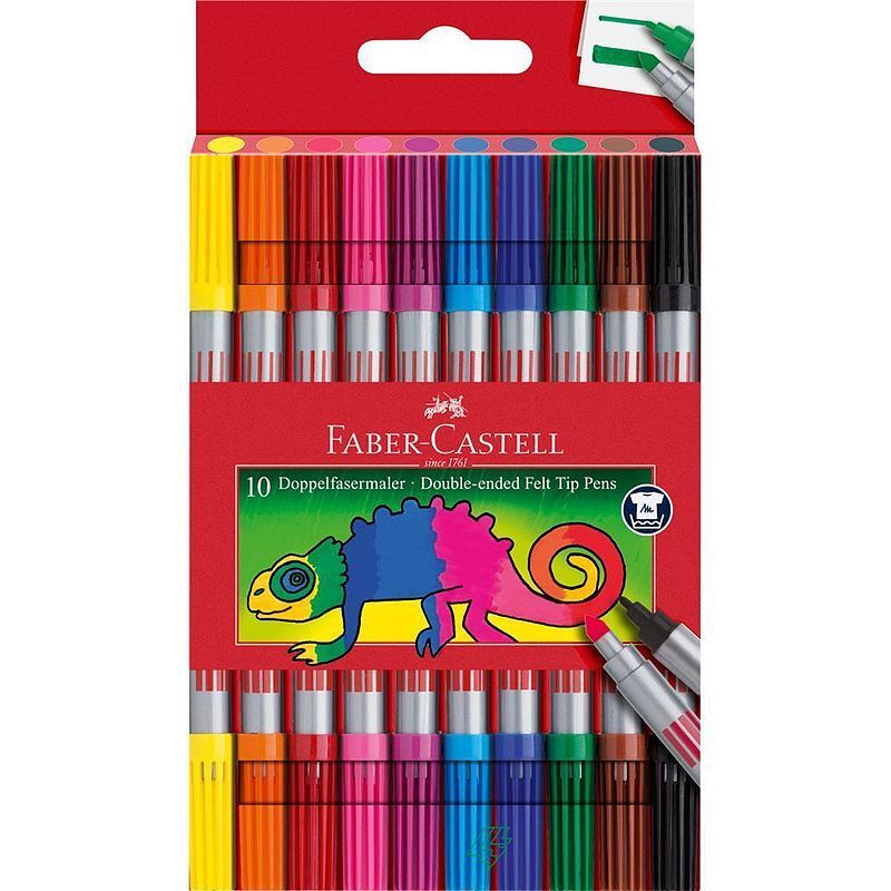 Flamastry dwustronne faber-castell 10 kolorów