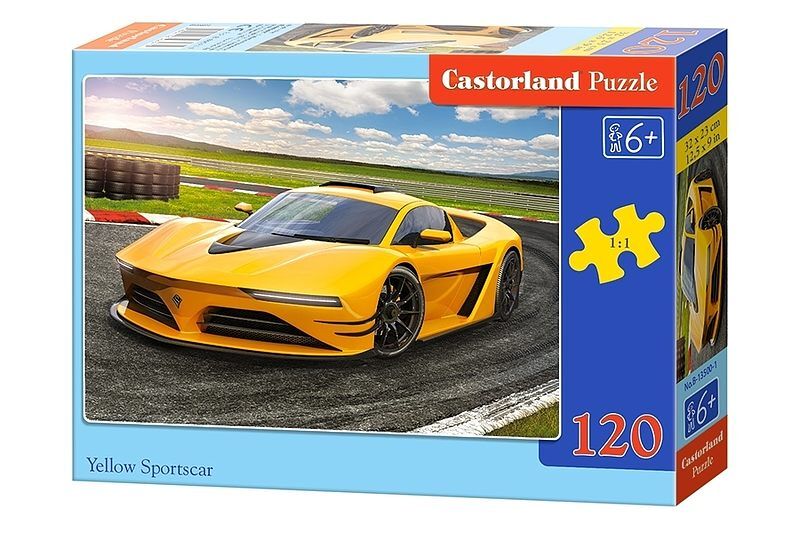Puzzle 120 żółty samochód sportowy b-13500-1