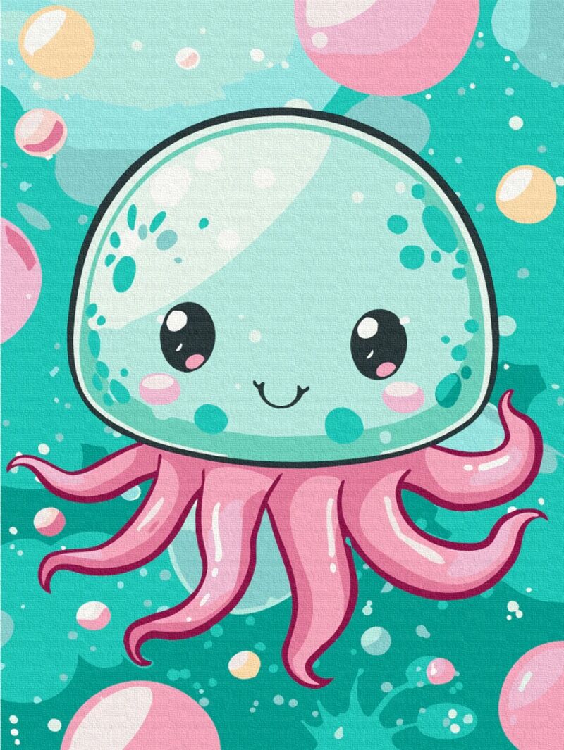 Malowanie po numerach BRUSHME 30x40 cm Kids Wesoła Meduza