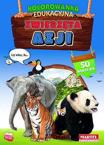 Zwierzęta azji. Kolorowanka z naklejkami