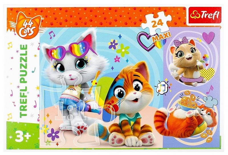 Puzzle 24 maxi wesołe kotki rainbow 44 cats 14350