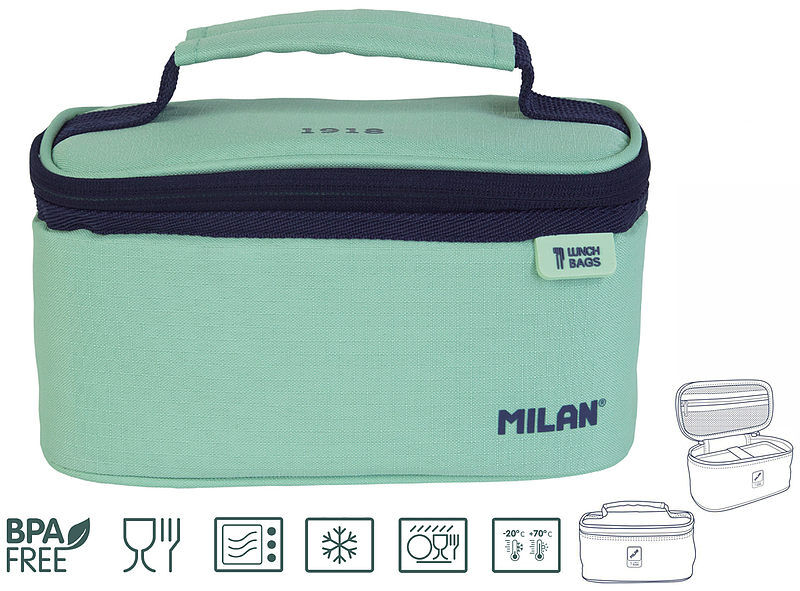 Torba termiczna z pojemnikiem na lunch milan seria 1918 zielony 1,5l