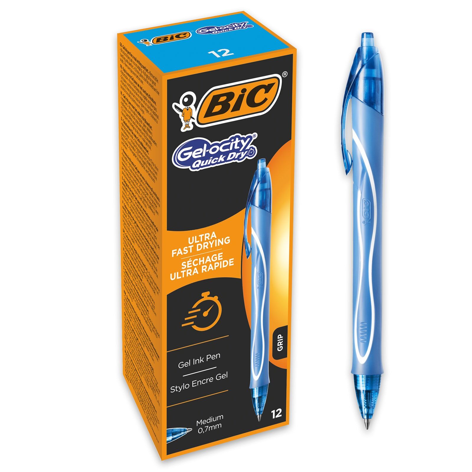 Paczka Długopis żelowy turkusowy BIC Intensity Quick Dry  12szt.