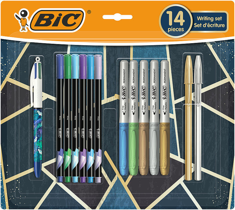 Zestaw piśmienniczy bic kids metallic 14 elementów blister