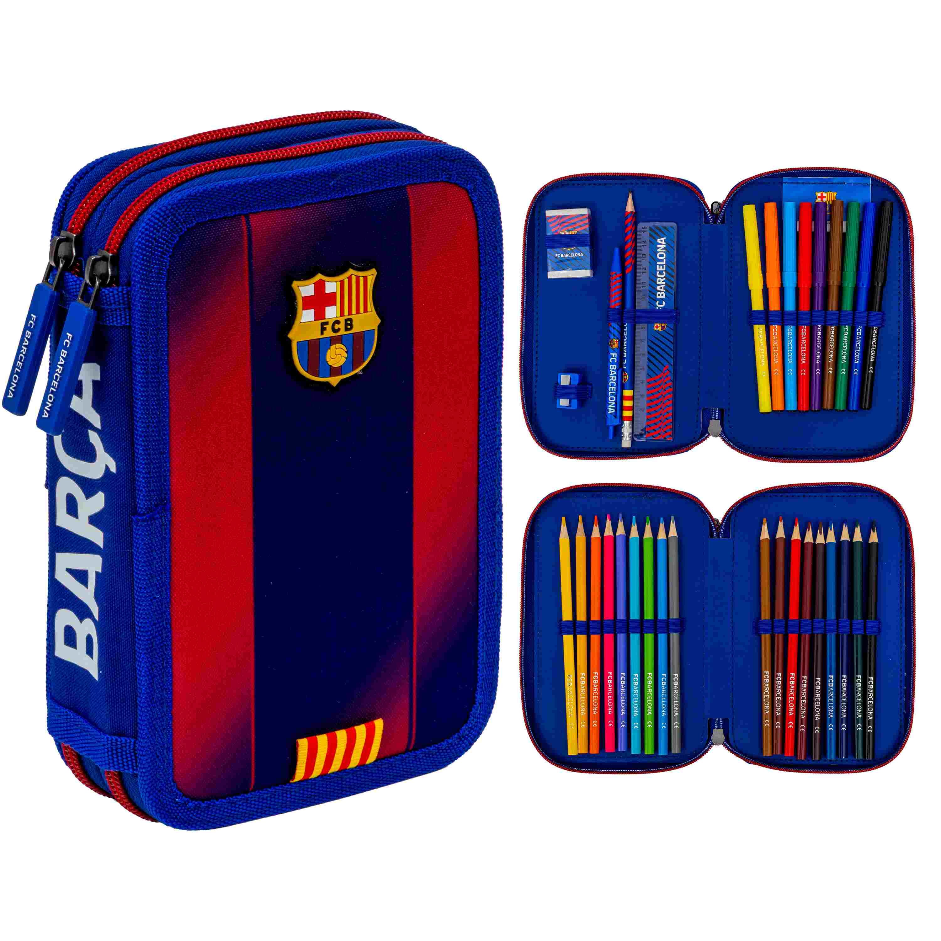 Piórnik 2-komorowy z wyposażeniem FC Barcelona Young