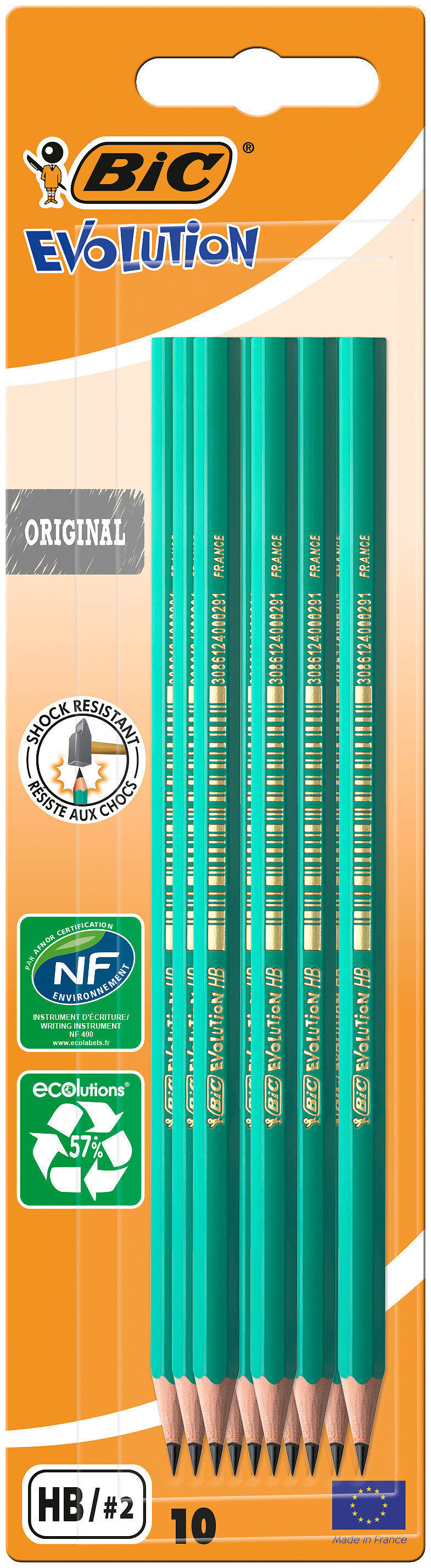 Ołówek bez gumki hb bic evolution original 650  blister 10 szt