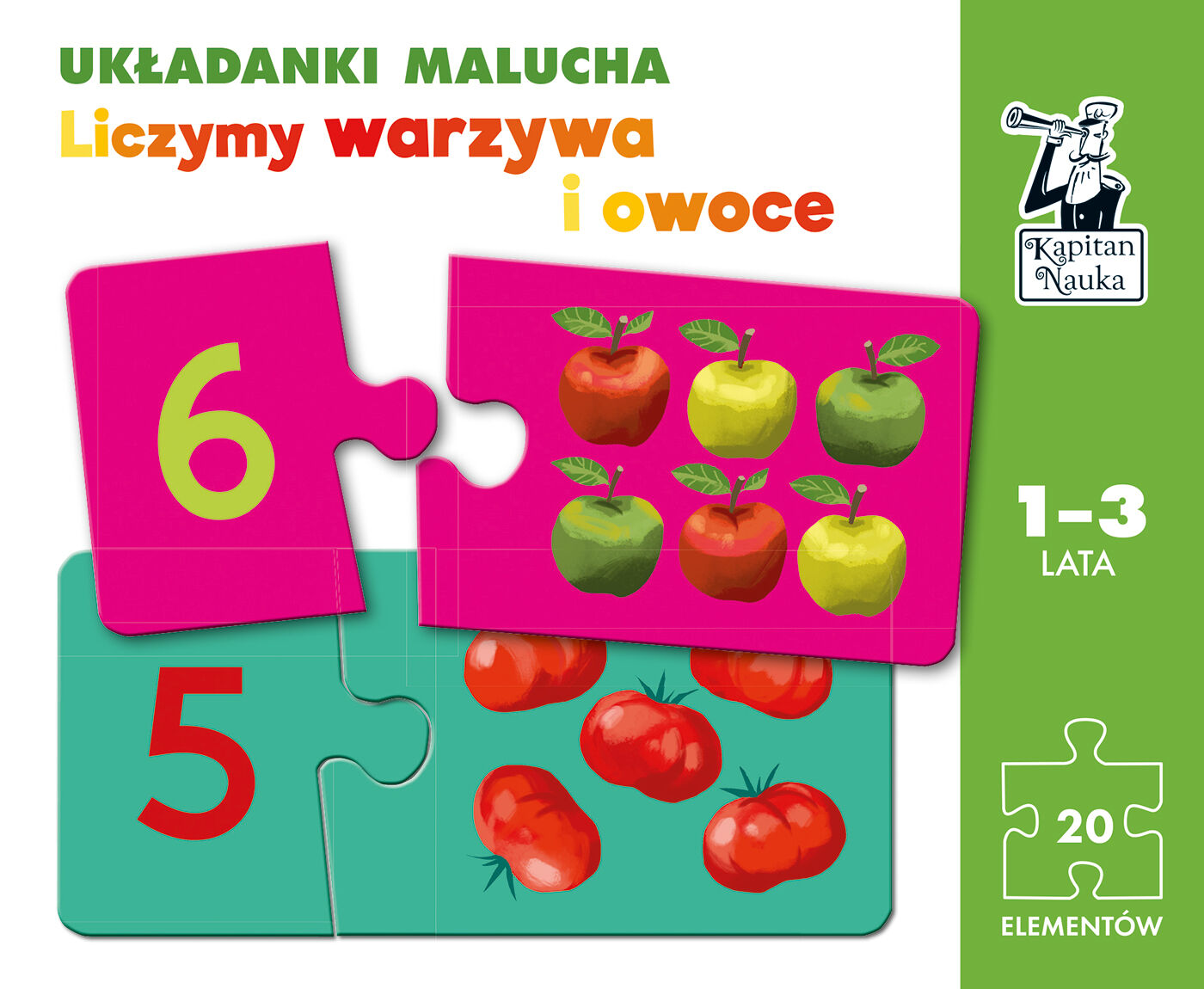 Liczymy warzywa i owoce. Układanki malucha. Kapitan Nauka