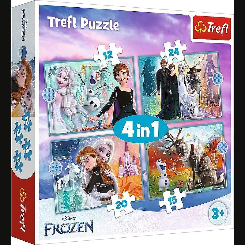 Puzzle 4w1 (12,15,20,24)  niezwykły świat frozen 34381