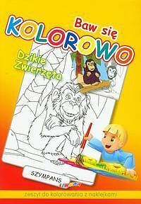 Baw się kolorowo Dzikie zwierzęta Szympans