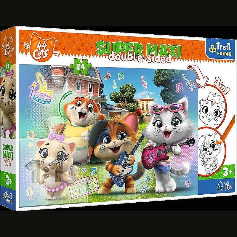 Puzzle 24 super maxi radosne koty rainbow 44 cats 41011