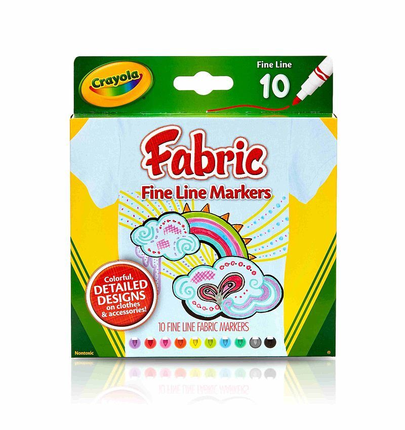 Flamastry zmywalne do tkanin crayola 10 kolorów
