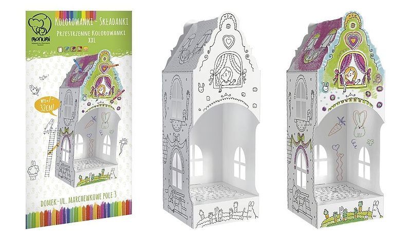 Mini domek do kolorowania marchewkowe pole