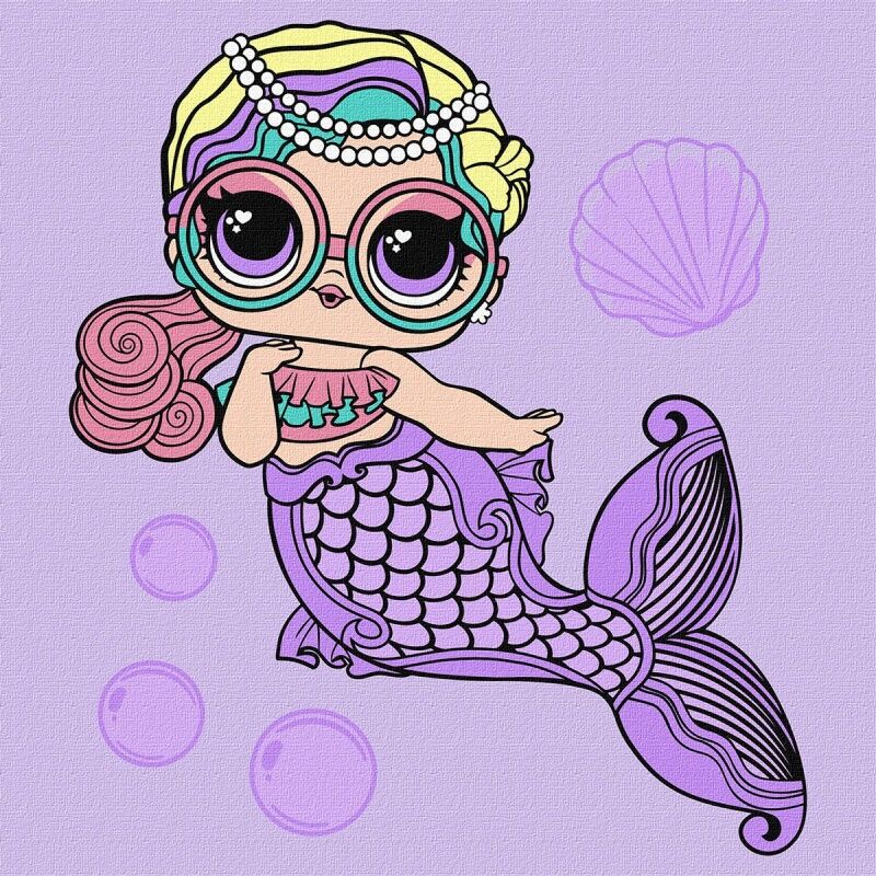 Malowanie po numerach IDEYKA 40x40cm L.O.L. Surprise! Mermaids Miss Sea