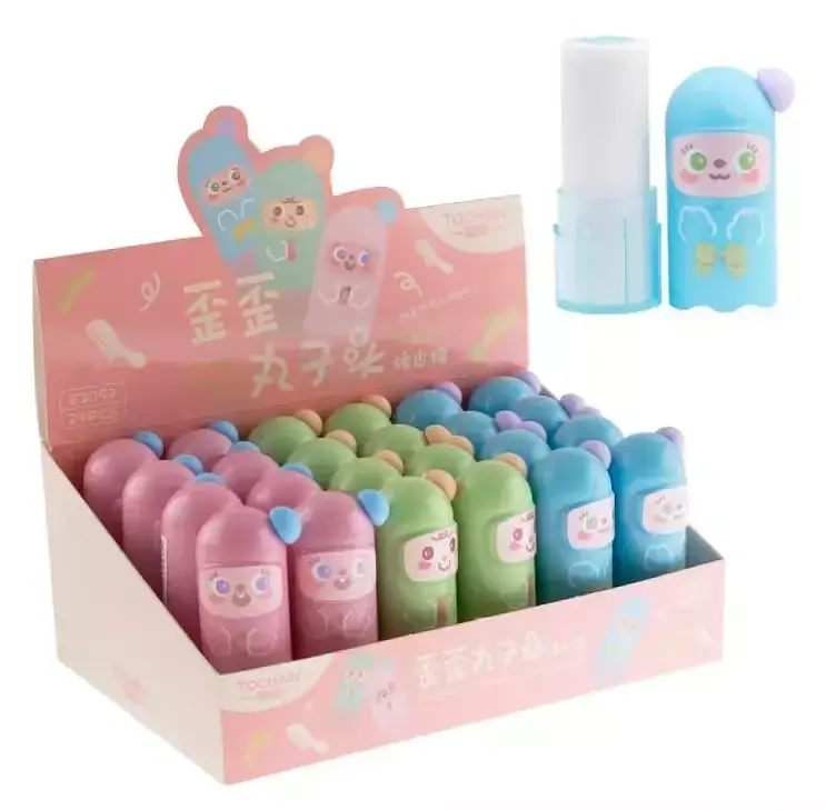 Display gumka do ołówka w obudowie baby face 24 szt