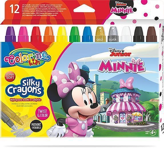 Kredki żelowe wykręcane colorino kids 12 kolorów minnie