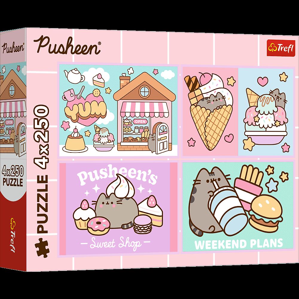 Puzzle 4x250 Poznajcie Pusheena 13371