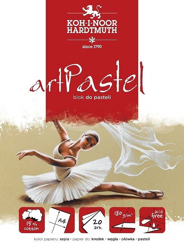 Blok koh-i-noor do pasteli sepia art pastel a4 20 ark 180g