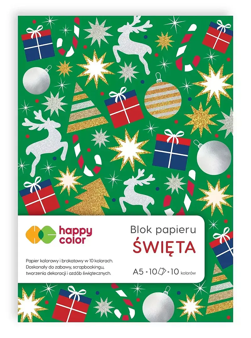 Blok efekt xmas a5 150-230g 10 arkuszy  happy color