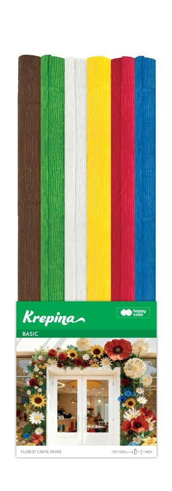 Krepina marszczona Basic 50x100cm 6 kolorów Happy Color