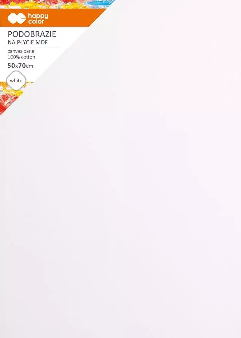 Podobrazie bawełniane 50x70 impregnowane białe mdf 4mm happy color