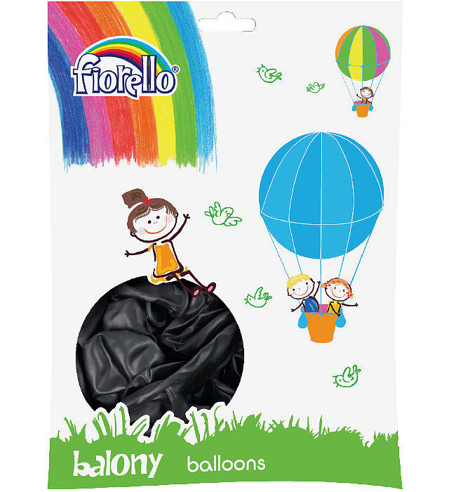 Balon metal czarny10 cali 100 szt. Fiorello