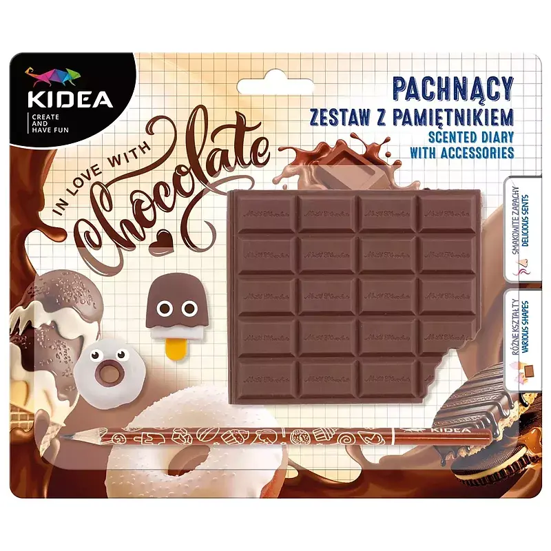 Pachnący pamiętnik z akcesoriami czekolada kidea