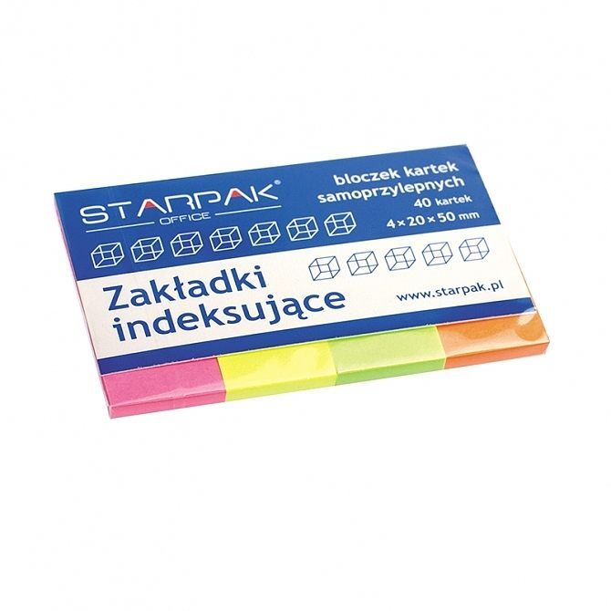 Zakładka indeksująca fluo 20x50mm/40k. 4 kolory