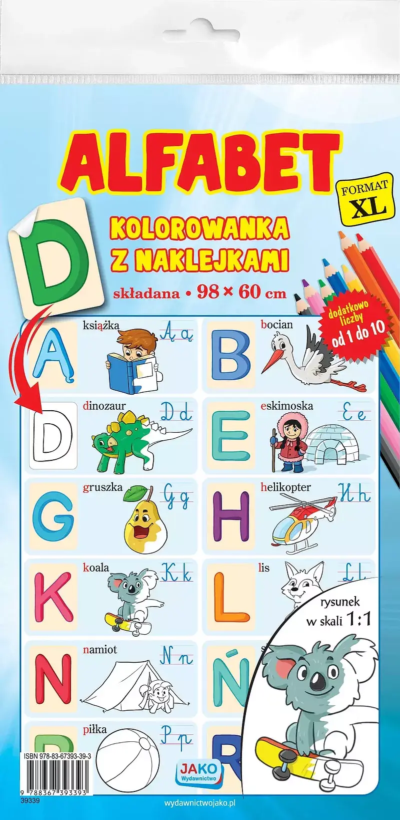 Kolorowanka xl alfabet z naklejkami