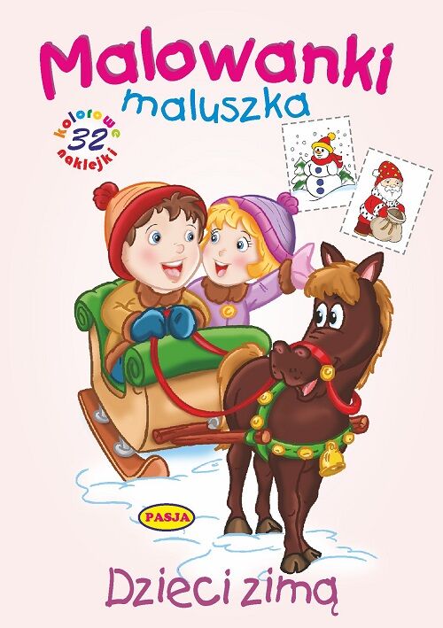 Dzieci zimą. malowanki maluszka