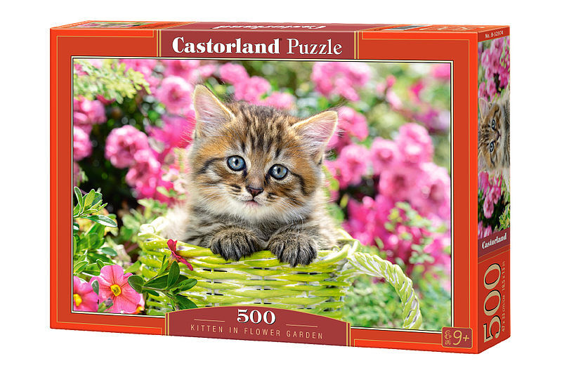 Puzzle Kitten In Flower Garden 500