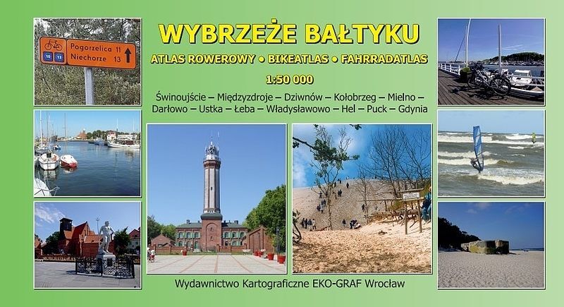 Wybrzeże bałtyku 1:50 000 atlas rowerowy trasa  r10, r13