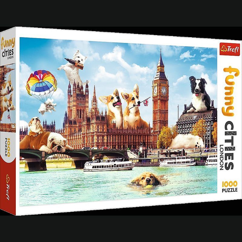 Puzzle Funny Cities - Psy w Londynie 1000