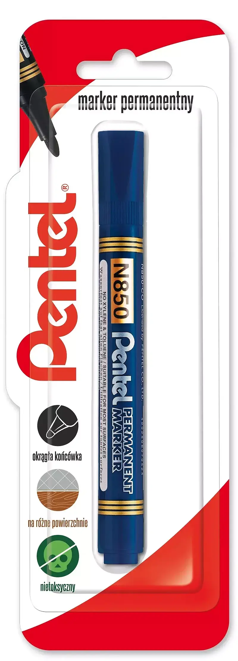 Marker permenentny z okrągłą końcówka n850 niebieski 1 szt