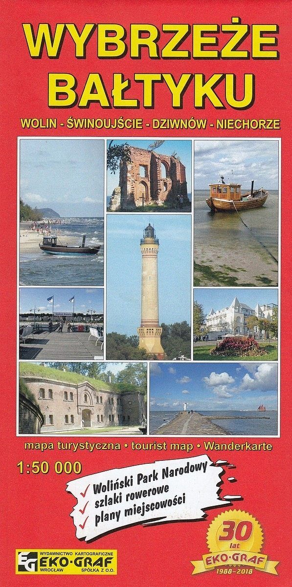 Wybrzeże bałtyku wolin - świnoujście - dziwnów - niechorze 1:50 000