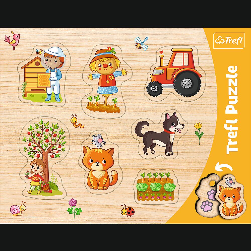 Puzzle 7 ramkowe układanki kształtowe Wieś 31306