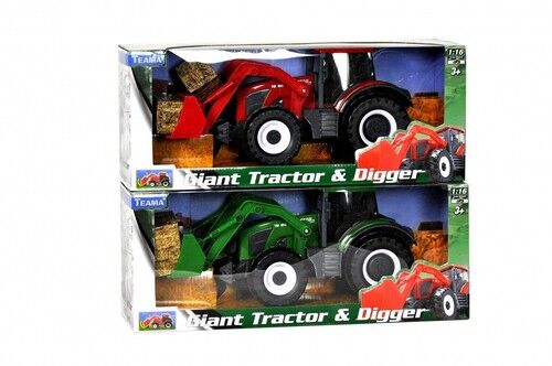 Traktor Gigant Spychacz 1:16 czerwony