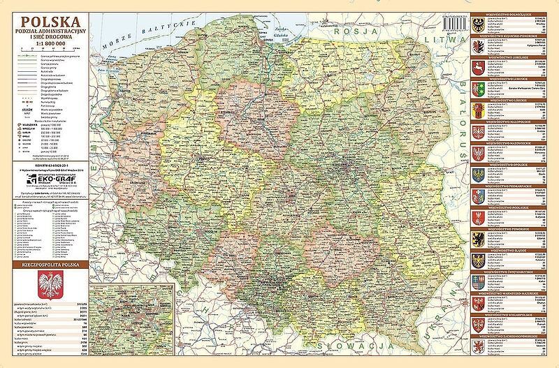 Podkładka na biurko polska mapa kodów pocztowych