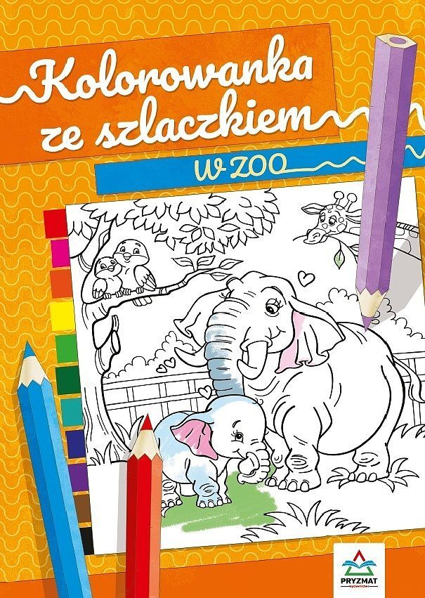 Kolorowanka ze szlaczkiem. W zoo