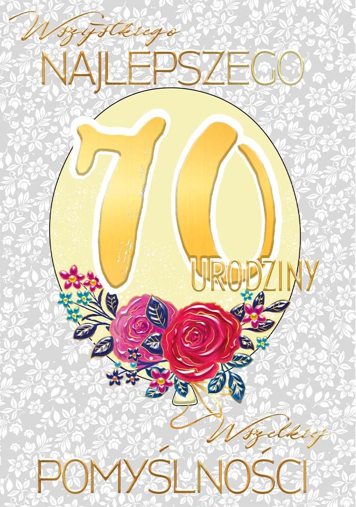 Karnet A5 70-urodziny Balon glamour